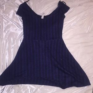 Aeropostale Scoop neck Skater Blue and Black Dress